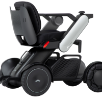 Rear quarter angle view of whill c2 portable power chair thumbnail