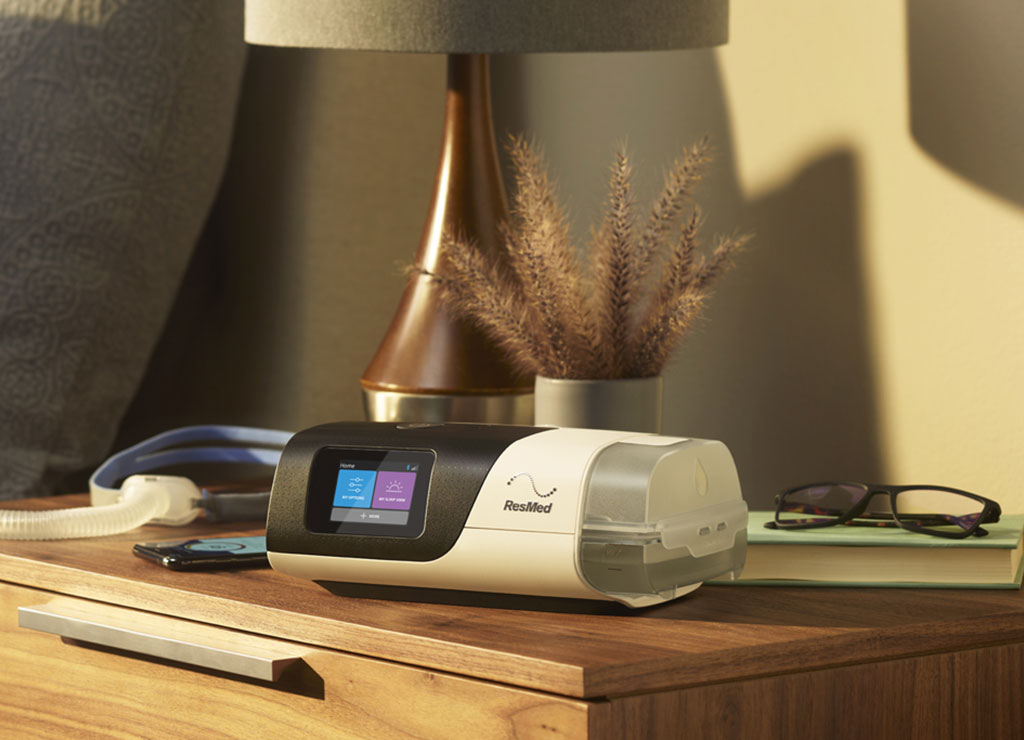 airsense 11 morning airsense 11 cpap machine on nightstand in the morning