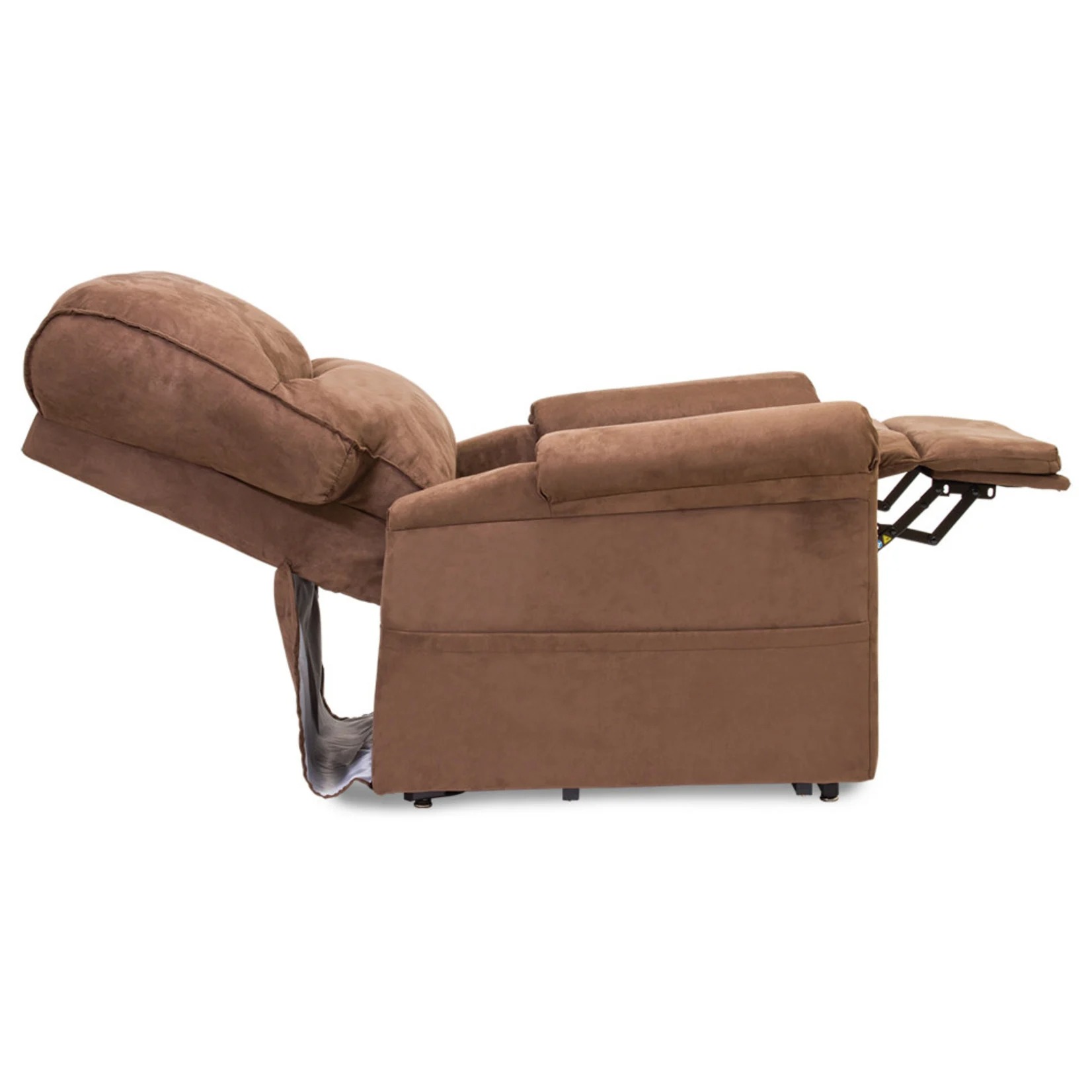 essential lc105 lift recliner side view of reclined position