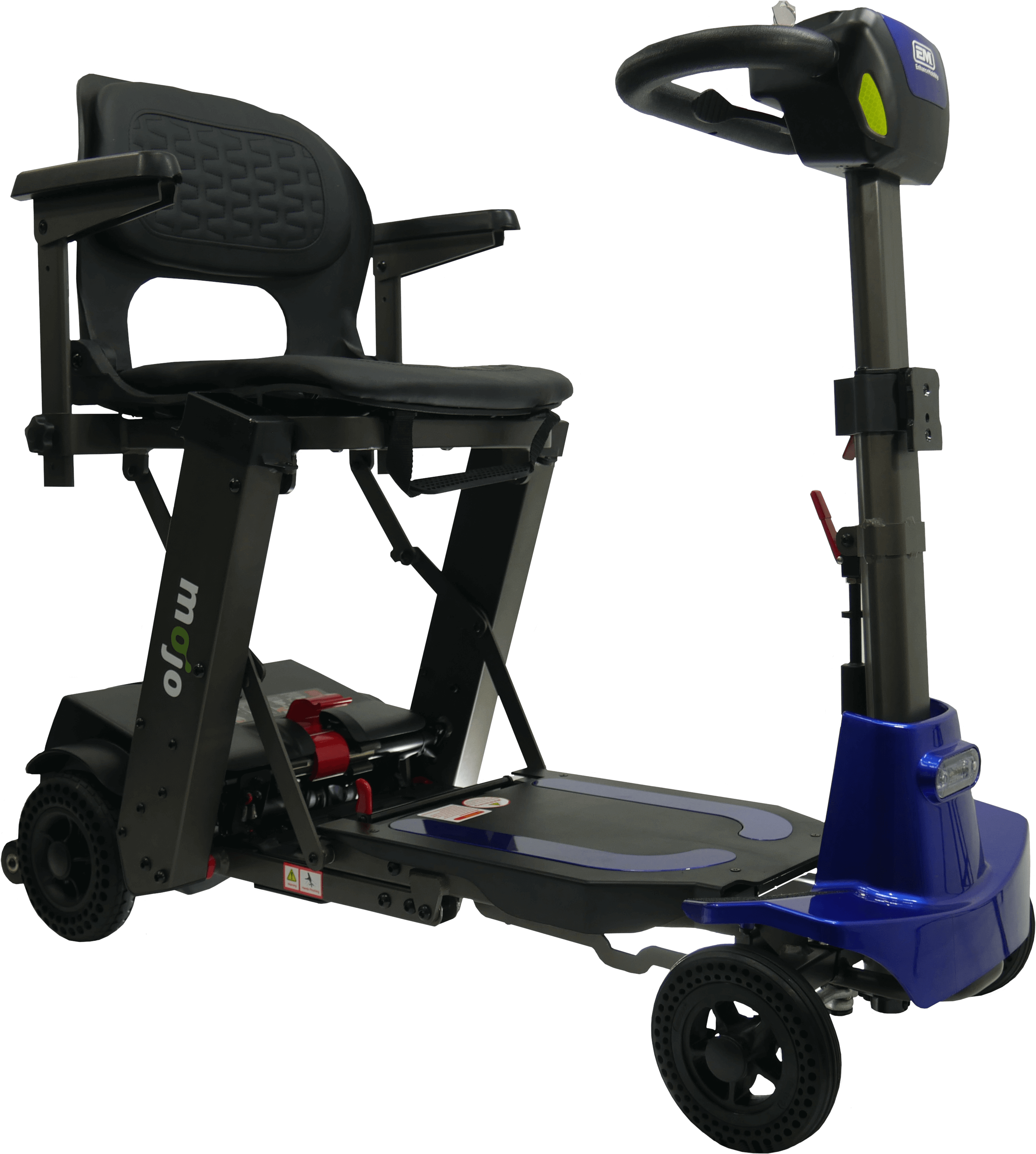 Mojo Blue Mojo Auto Fold Scooter pictured in Blue Color