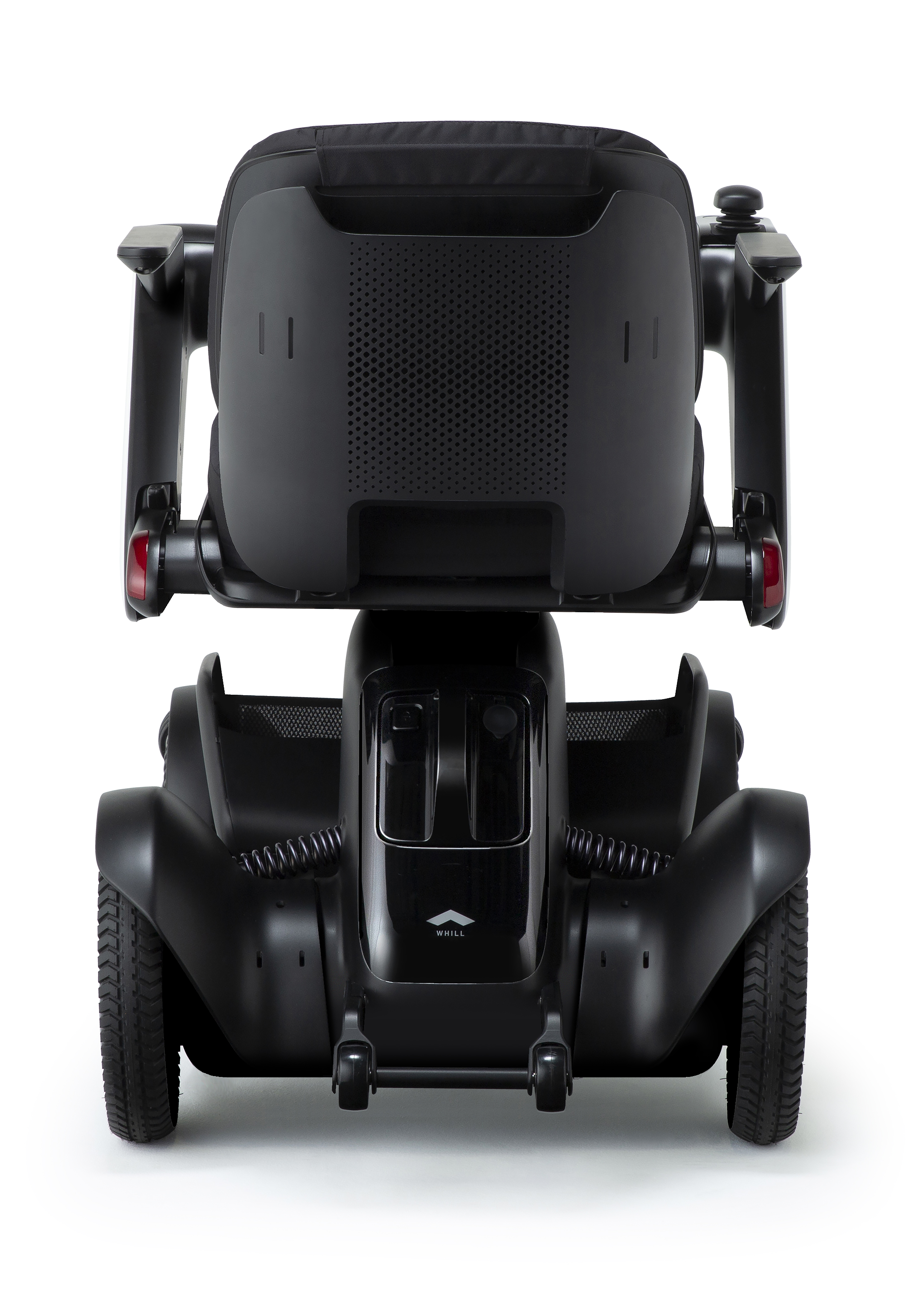Rear view of whill c2 portable power chair