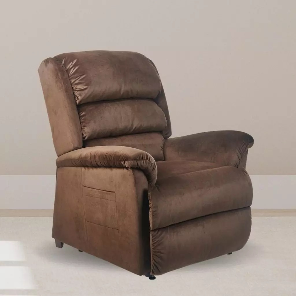 relmed seated Relaxer Medium lift chair in seated position