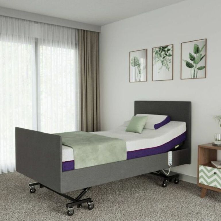ic333 homecare bed shown in a home