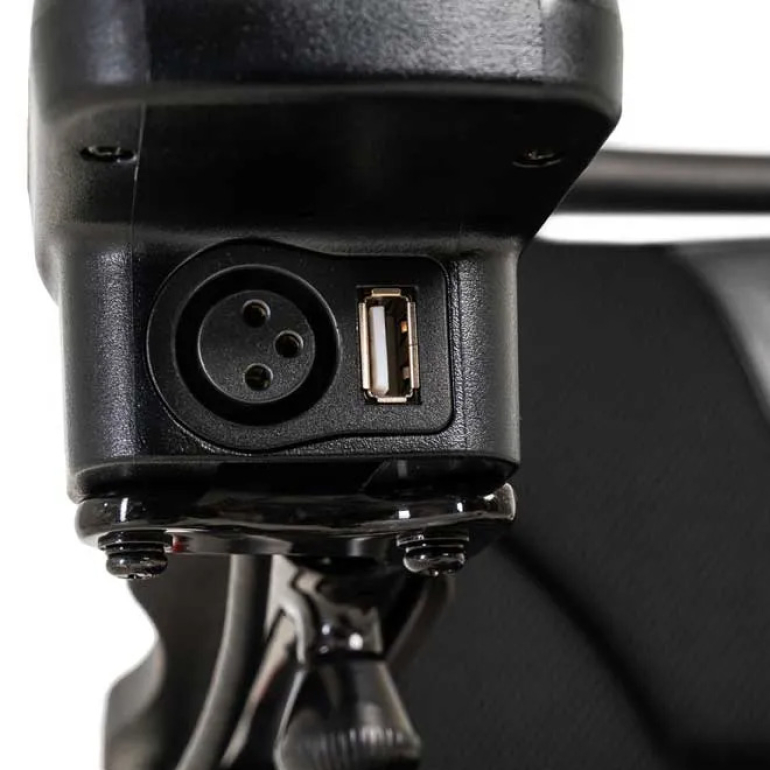 photo of the plugs on a jazzy carbon wheelchair