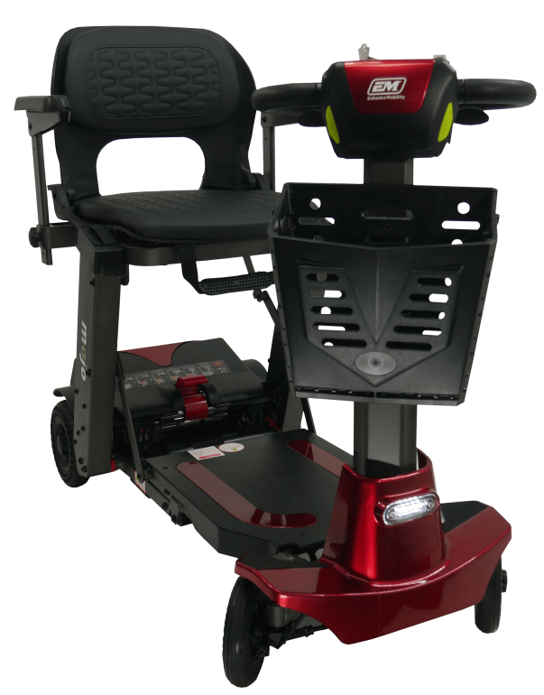 Mojo auto fold scooter front angle view photo