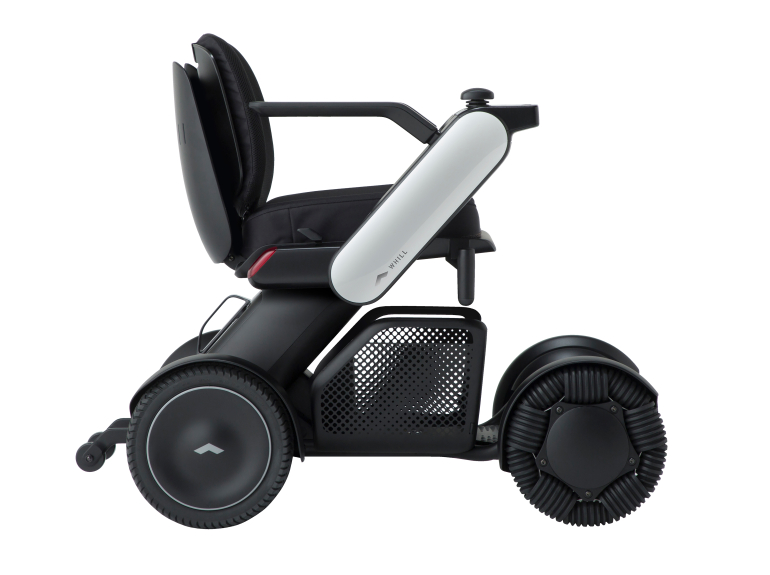 Side view of whill c2 portable power chair