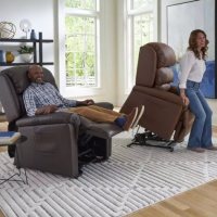 Relaxer Medium lift chair lifestyle image of standing and relaxing thumbnail