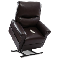 essential lc105 lift recliner in new chestnut shown in lifted position thumbnail