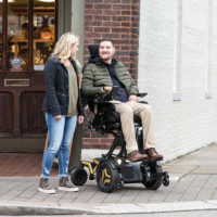 Raised position in power wheelchair